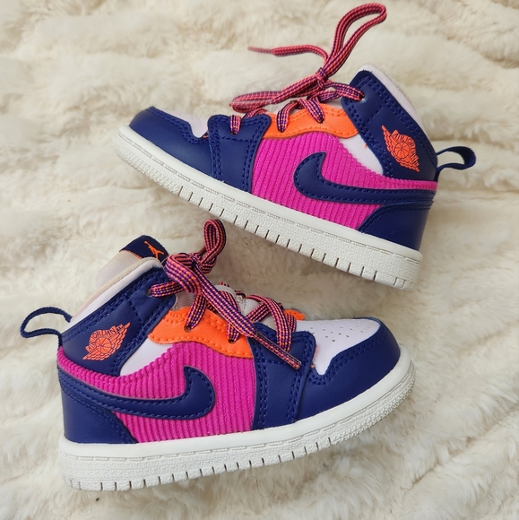 Nike Other - Baby Toddler Air Jordan 1 Mid Fire Pink Regency Purple size 6c Sneakers